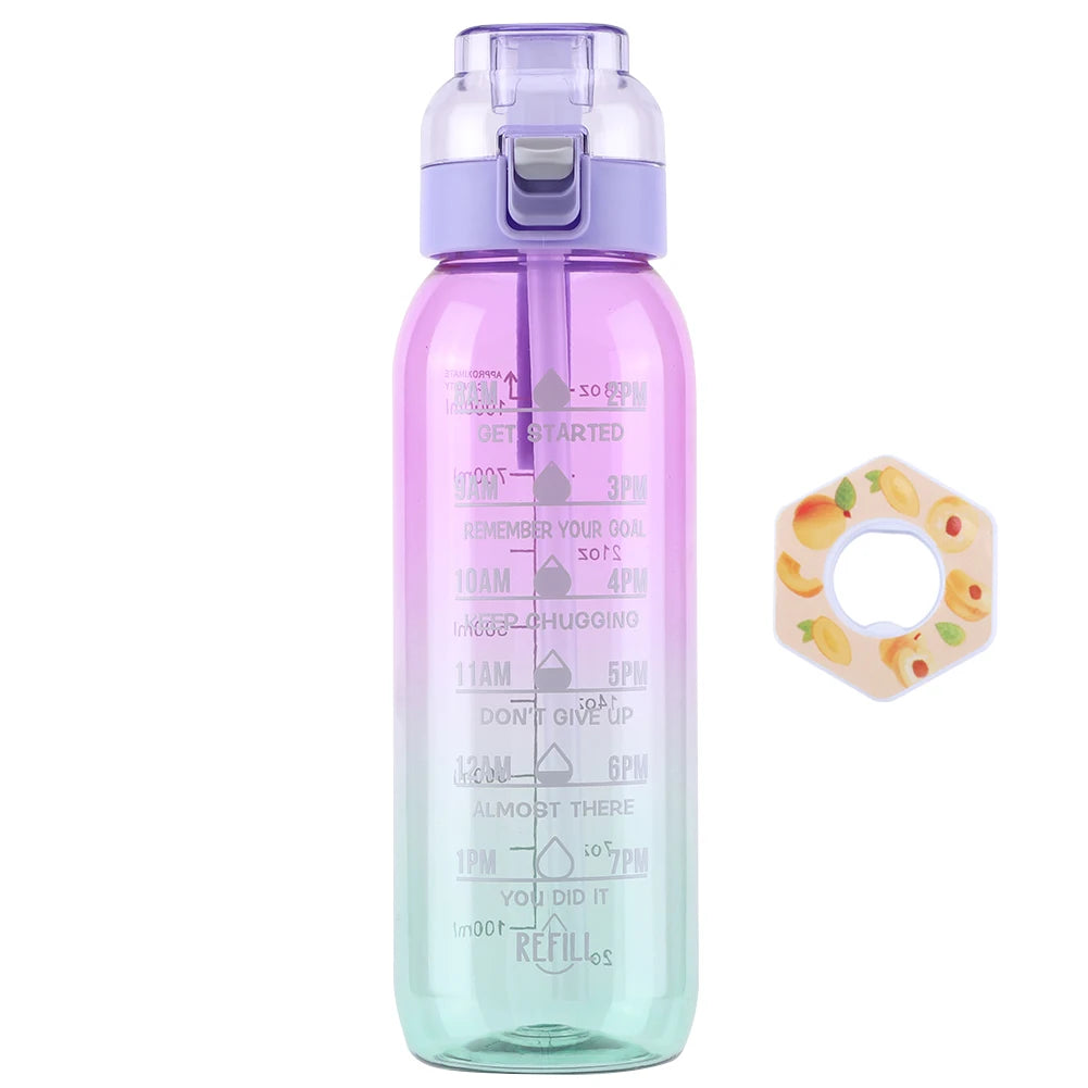 1000ML Fragrance Smelling Water Bottle Portable Air Water Up Bottle Scent Straw Water Cup with Flavor Pod for Outdoor Sports