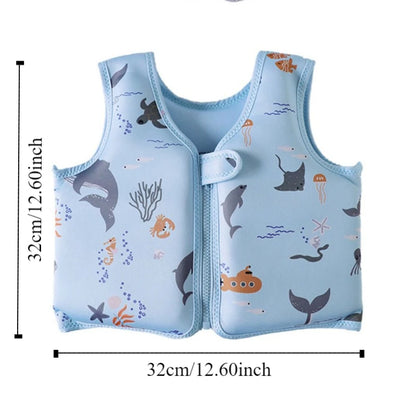 Not Falling Off Child Buoyancy Vest Anti Rollover Stable Baby Swimming Jackets Adjustable Cartoon Inflation-Free Swimming Vest