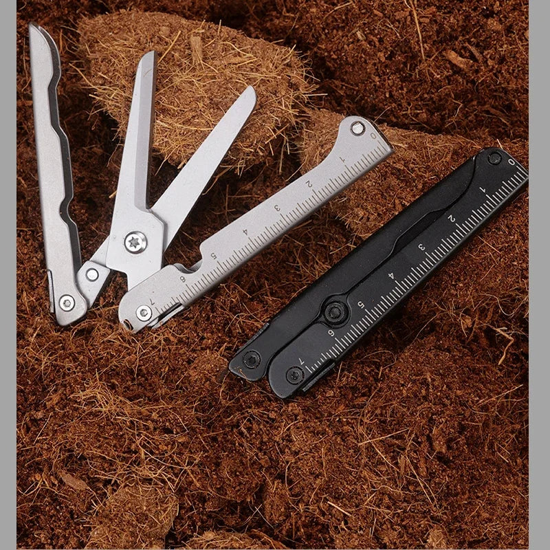 Outdoor Mini Multi-functional Scissors Portable Folding Knife Small Tool Folding Stainless Steel Scissors Camping Sacoche Homme