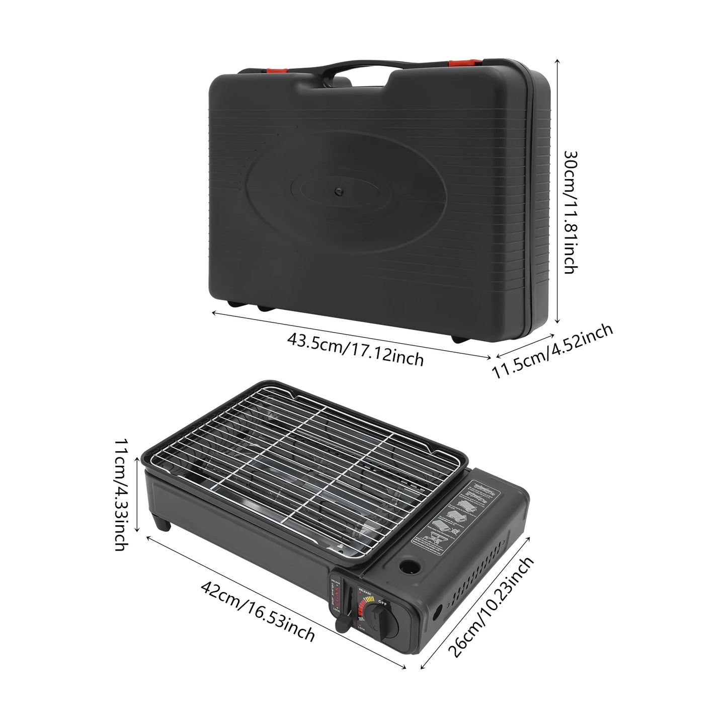 Portable Gas Barbecue Stove Camping Gas Stove with Carrying Case for Camping Trips, Gatherings, Rvs, Barbecues and More