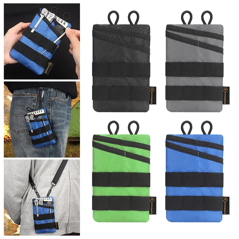 Foldable Small Tool Storage EDC Pouch Lightweight Wear Resistant Organizer for Camping Hiking Sports Portable Credit Card Wallet