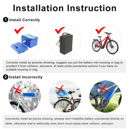 36V 20AH Ebike Battery Pack PVC Waterproof 72V 20AH 60V 52V for 1800W 1500W 1000W 2000W 2500W 3000W Motorcycle Electric EScooter