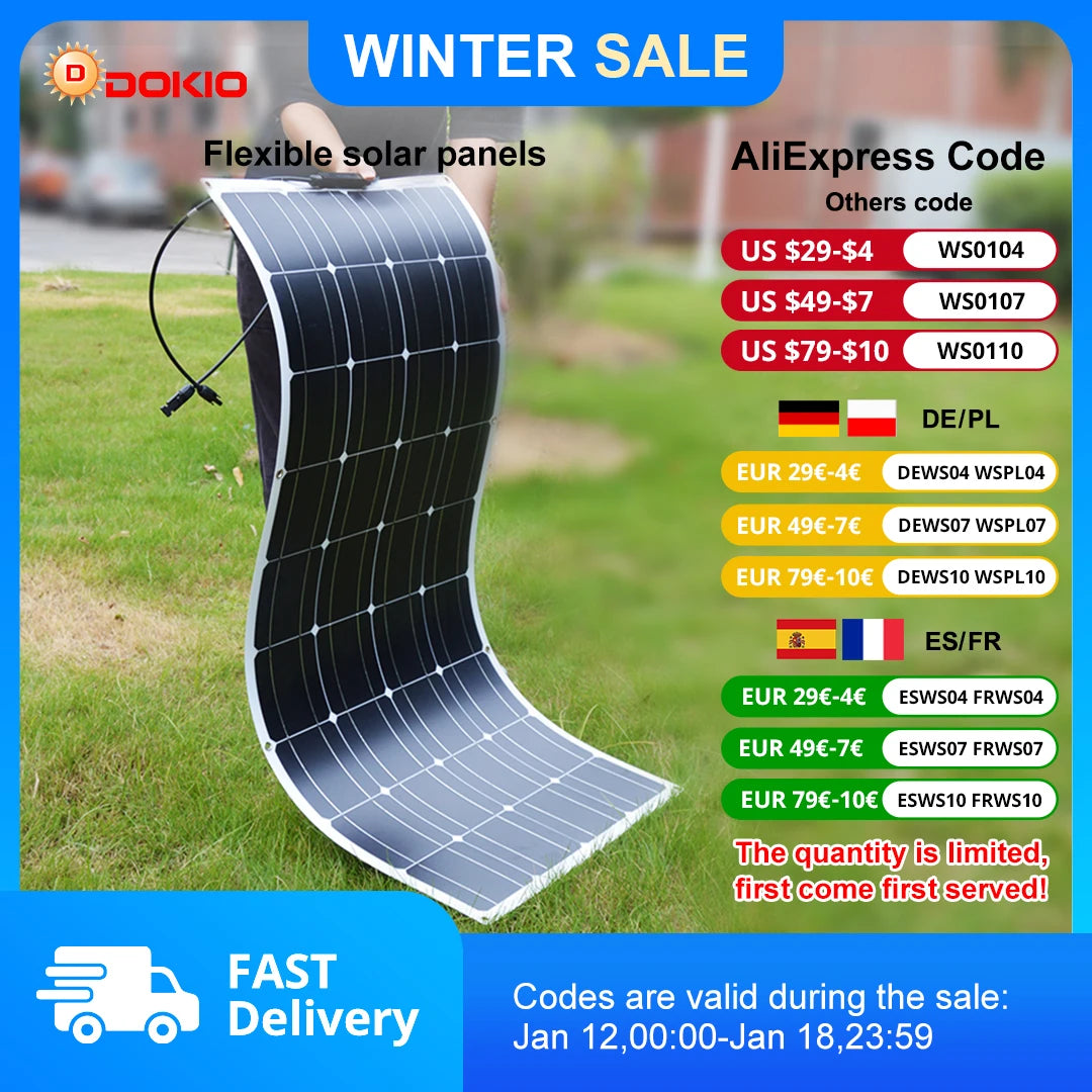 18V 100W/200W/400W Flexible Solar Panel