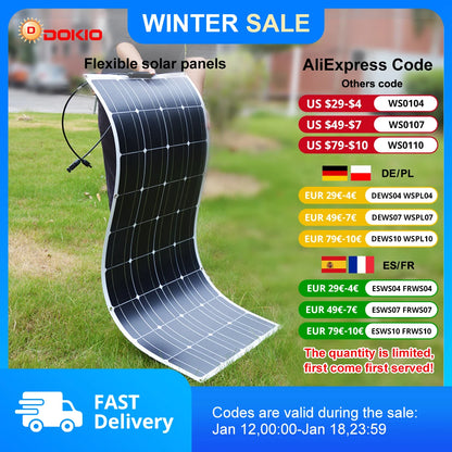 18V 100W/200W/400W Flexible Solar Panel
