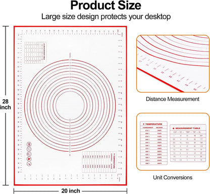 BUYYES 1PCS Silicone Baking Mat Kneading Pad Dough Mat Pizza Cake Dough Maker Kitchen Cooking Grill Non-Stick Gadgets Bakeware