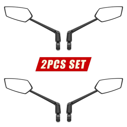RBRL Wide Angle Bike Mirror Handlebar Ultra Clear Left Right Rearview mirror with Extended Mirror Arm for Electric Scooter