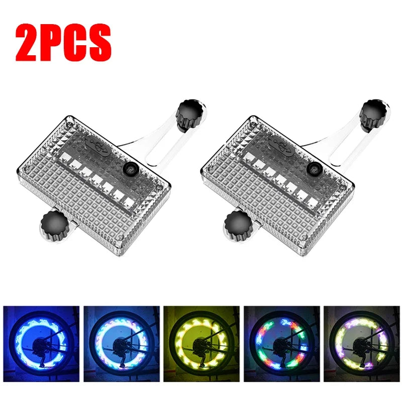 Colorful wheel hub bicycle wheel hub solar light waterproof MTB balanced bicycle light LED RGB tire flashing warning