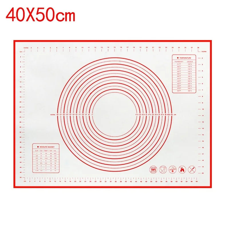 BUYYES 1PCS Silicone Baking Mat Kneading Pad Dough Mat Pizza Cake Dough Maker Kitchen Cooking Grill Non-Stick Gadgets Bakeware
