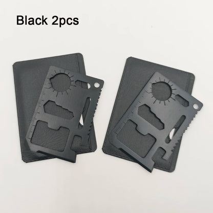 Stainless Steel EDC Pocket Tool Credit Card, 11-in-1 Portable Outdoor Camping Survival Multi-Tool Tourism Equipment hunting tool