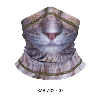 3D Animal Neck Gaiter UV Protection Half Face Mask for Skiing Cycling Motorcycling Scarf Sunscreen Bandana for Men Women
