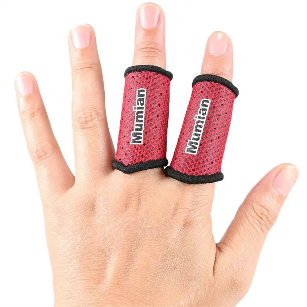 2Pcs Elastic Finger Sleeve Breathable Finger Support Band Basketball Volleyball Finger Protection Guard