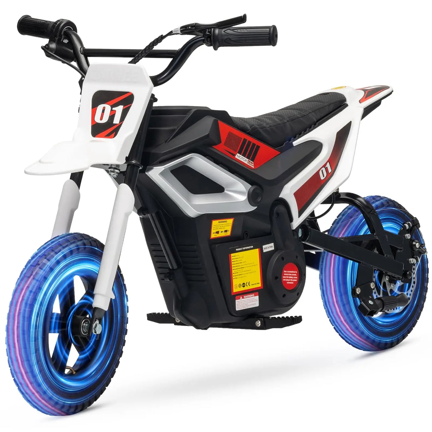 24V Kids Electric Motorcycle, 350w High-Speed Ride-On E-bike With Wiggle Throttle & Hand Brake For Ages 8+