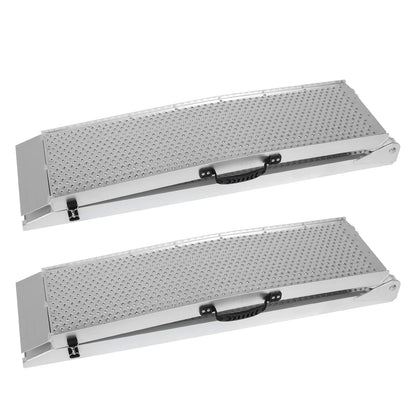 2Pcs 85inch Aluminum Folding Loading Ramps with Handle ATV Loading Ramps for Motorcycles Lawn Mowers UTVs and More