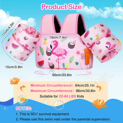 MoKo Toddler Swim Vest for Kids Swim Arm Floaties 30-60 lbs Boys and Girls Cartoon Swimming Water Wings Pool Float Vests Sleeves