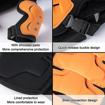 Boys Girls Full Body Skating Skiing Armor Child Kids Youth Motocross Downhill Vest Armor Jacket Chest Spine Knee Elbow Guard Pad