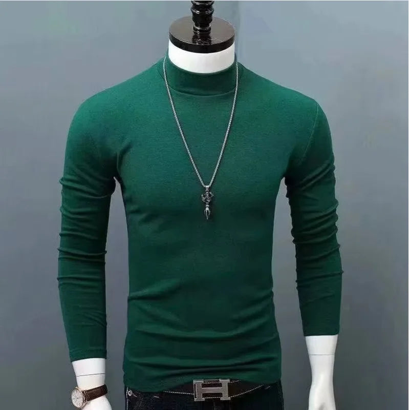 new Quick Drying High Collar Men's Blouses for Cool Stylish Shirts and Blouses Comfortable and Warm T-Shirts for Fall and Winter