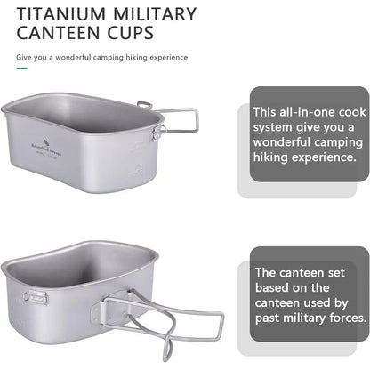 Ultralight Portable Titanium Canteen with Hanging Ring for Outdoor Hiking and Camping