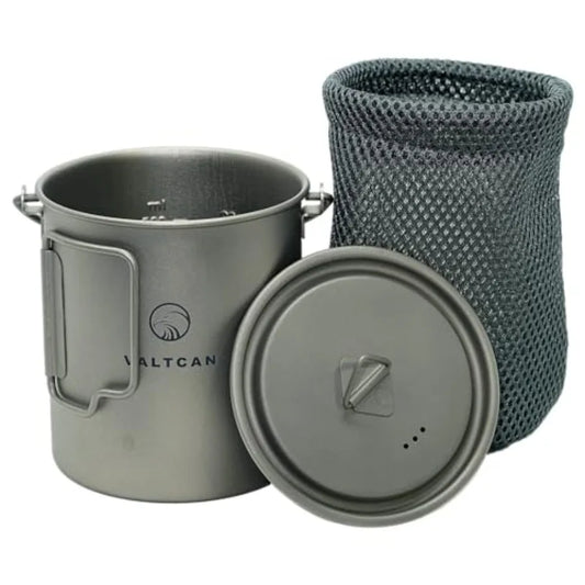Titanium 750ml Pot with Bail Handle and Tight Lid 4.7 oz with Lid and Mesh Bag Lightweight Outdoor Cooking Gear for Hiking and