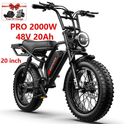 Cheap 14 20 inch Electric fat bike 1000w 2000w 30-50MPH 30-60Miles Adjustable front brake seat,For Cycling Electric Bicycle