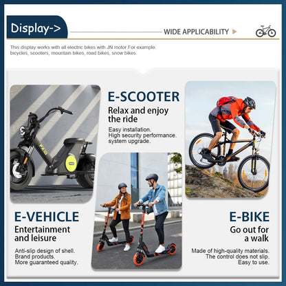 Electric Bike 36V-72V LCD UKC1 Color Display with UART 2 Communication for Electric Bike accessory with SM/Waterproof Connector