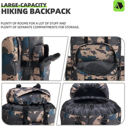 Military-Style 100L Hiking Backpack with Molle System for Camping and Day Adventures