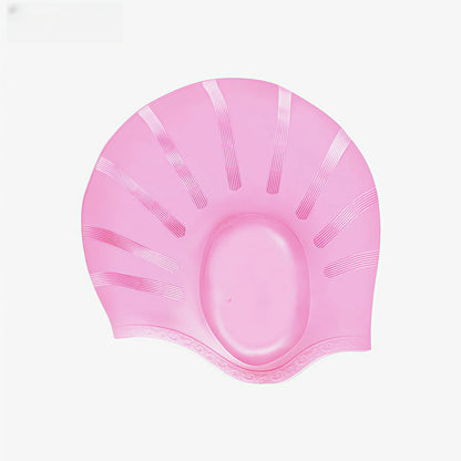 DIZETION Durable Silicone Swimming Cap with Ear Pockets for Adults and Teens - Protects Long Hair and Provides High Elasticity