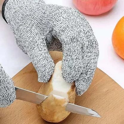 Level 5 HPPE Anti-Cut Knitted Gloves for Kitchen Gardening - Wear-Resistant Anti-Thorn Cutting Gloves for Glass & Building