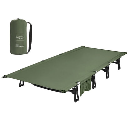 Extra Wide GreenWild Camping Cot, Folding Lightweight Camp Cot Bed, Portable Sleeping Bed for Backpacking Travel Beach Home