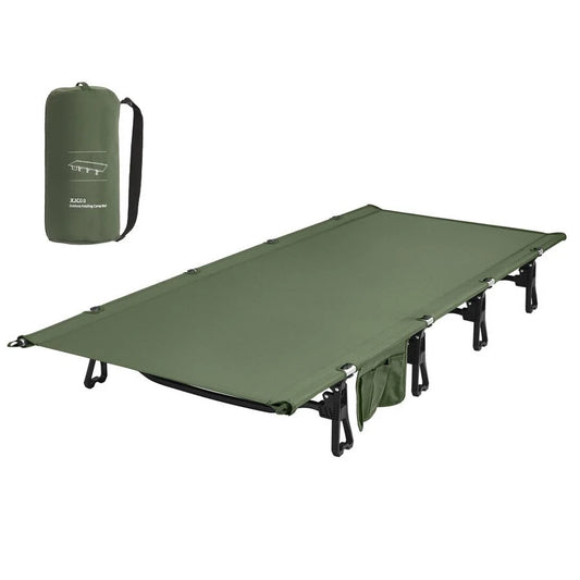 Extra Wide GreenWild Camping Cot, Folding Lightweight Camp Cot Bed, Portable Sleeping Bed for Backpacking Travel Beach Home