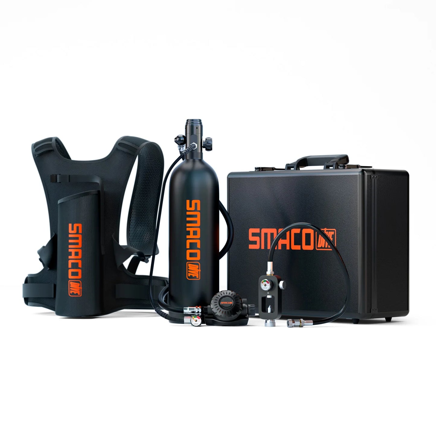 SMACO S700 Mini Scuba Tank 1.9L Portable Scuba Diving Tank Reusable Pony Bottle up to 30 Minutes Dive Time Backup Snorkel Air