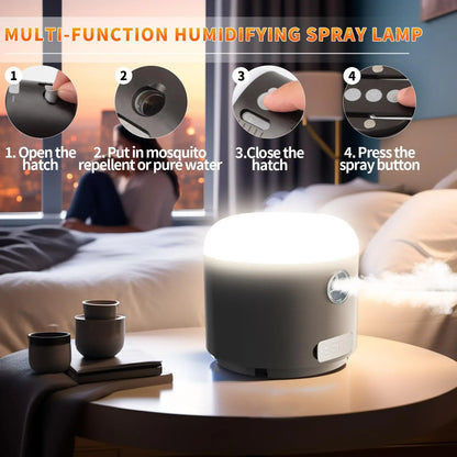 LED Camping Lantern Rechargeable, 3000mah Camping Tent Light with Fan, 4 Light Modes, Spray Function, Mini Light with Magnetic B
