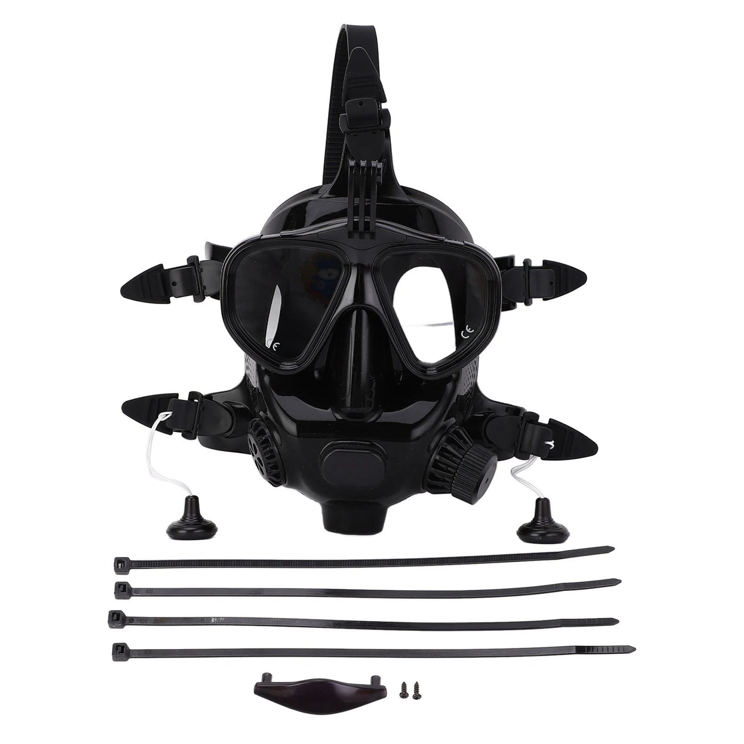 Full Face Diving Goggle Anti Fog Leakproof 180° Panoramic View Silicone Scuba Face Goggle with Camera Mount new