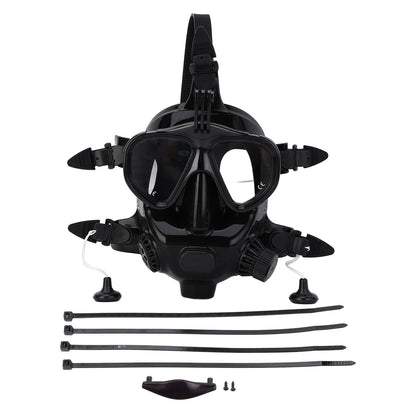 Full Face Diving Goggle Anti Fog Leakproof 180° Panoramic View Silicone Scuba Face Goggle with Camera Mount new