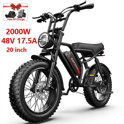 Cheap 14 20 inch Electric fat bike 1000w 2000w 30-50MPH 30-60Miles Adjustable front brake seat,For Cycling Electric Bicycle