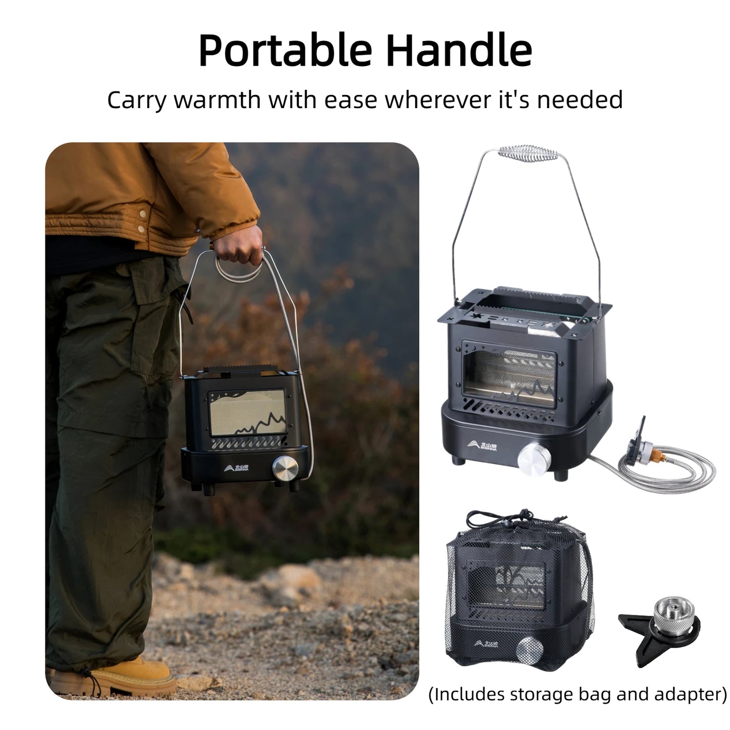 BISINNA Outdoor Heating Stove Portable Lightweight Retro Gas Stove Multi-functional Camping Heater for Hiking Picnic Fishing