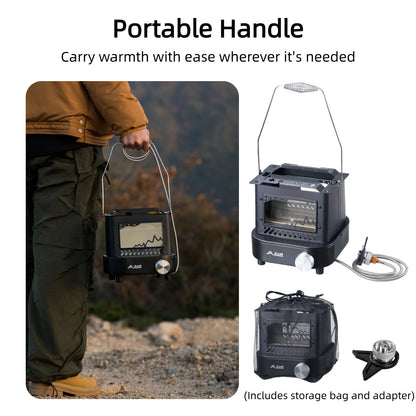 BISINNA Outdoor Heating Stove Portable Lightweight Retro Gas Stove Multi-functional Camping Heater for Hiking Picnic Fishing