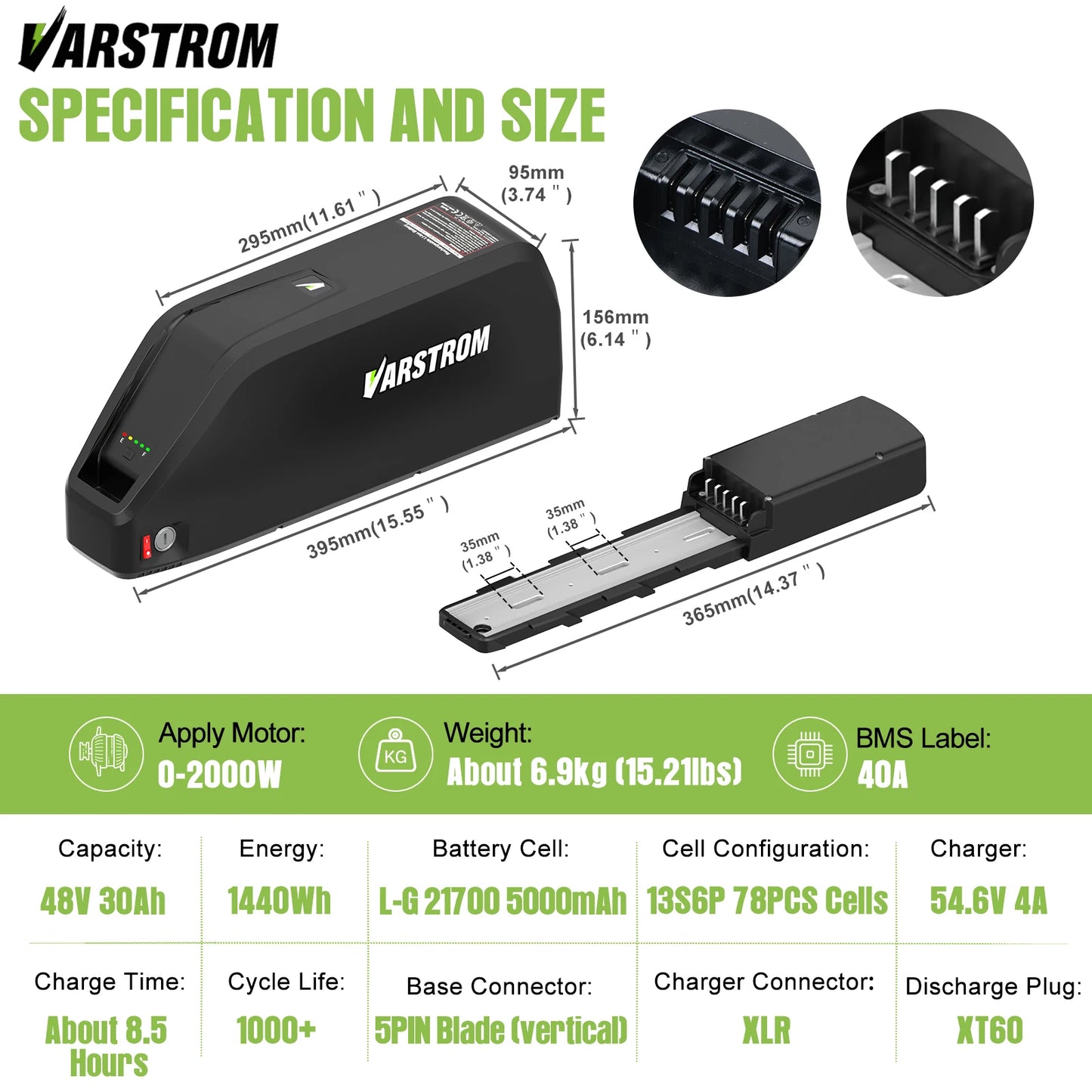 Varstrom 750W Mid Motor Kit Torque Sensor Drive VSM01 48V 36V eBike Engine Electric Bicycle Conversion Kit with 13 24Ah Battery