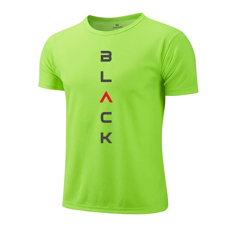 Quick-Drying Men T-shirt Printing Casual Sports Exercise Short Sleeve Outdoor Lightwight Marathon Clothing 2026 Summer Mesh Tees