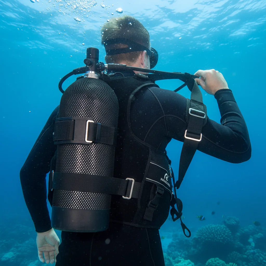 4L Scuba Tank Kit, Aluminum Diving Respirator with Mask & Backpack, 3000PSI for Snorkeling, Yoke 8mm Adapter