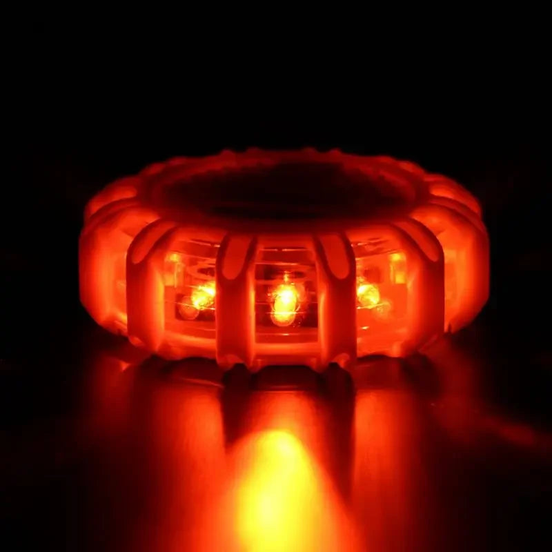 Emergency Traffic Safety Road Flare Flashing Warning Alarming Light 9 Modes 12 LED Magnetic Base Disc Beacon For Car Truck Boat