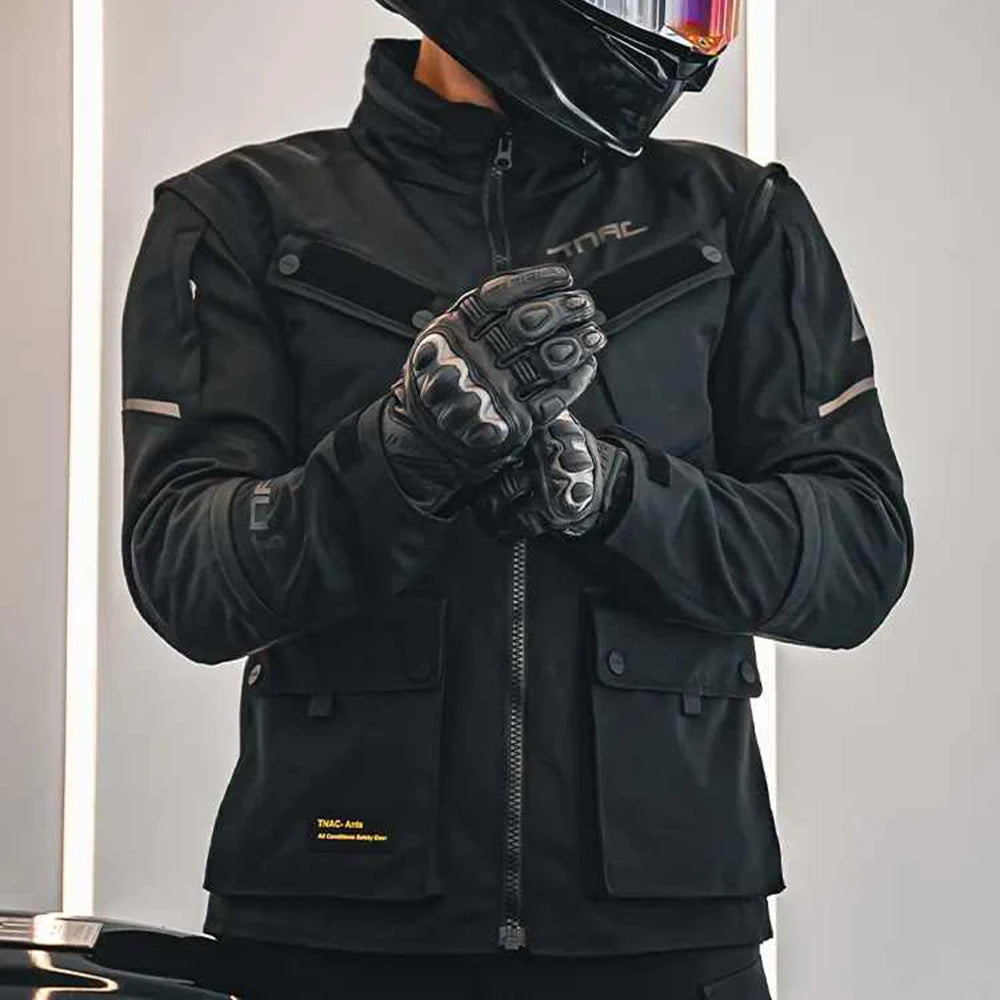 Browm Motorcycle Jacket Waterproof Motocross Armor Protector Moto Racing Jacket Motocross Chaqueta Fall Prevention Riding Cloth