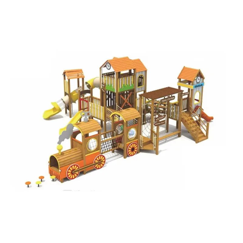 Indoor Outdoor Custom Wooden Play House for Kindergarten Daycare Outdoor Play Area, Children Wooden Playhouse