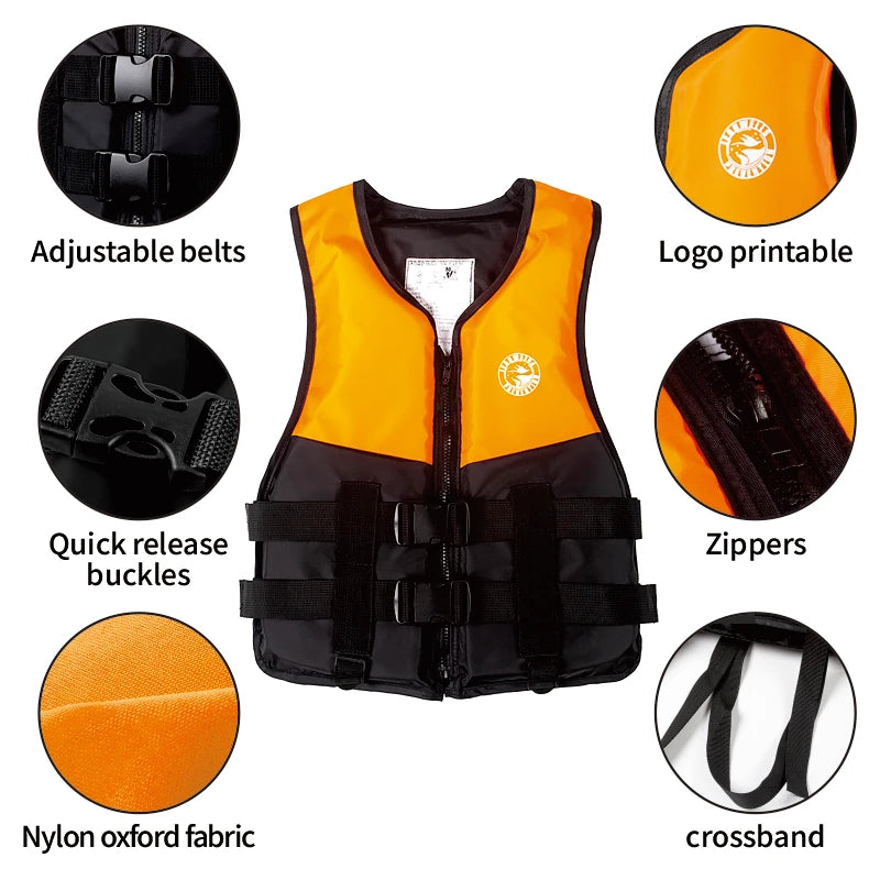Life Jacket for Adult Children, Men Women Buoyancy Jacket Kid Life Vest with Leg Straps PFD Swimming Boating Skiing Driving Vest