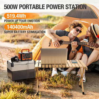 EBL Portable Power Station 500 110V/500W Solar Generator 519.4Wh Backup Lithium Battery for Outdoor Camping Home Emergency