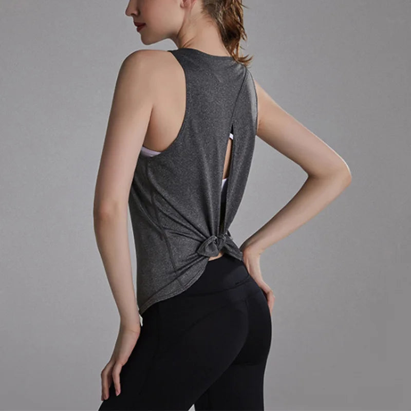Sports Vest Women Quick-drying Running Bodysuit Sleeveless Yoga Clothes Beautiful Back and Outerwear Blouse Loose and Slim