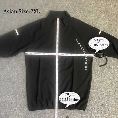 Quick Drying Clothes Men Autumn Sports T-shirt Stand Neck Loose Long Sleeved Outdoor Running Tracksuit Breathable Half Zip Top