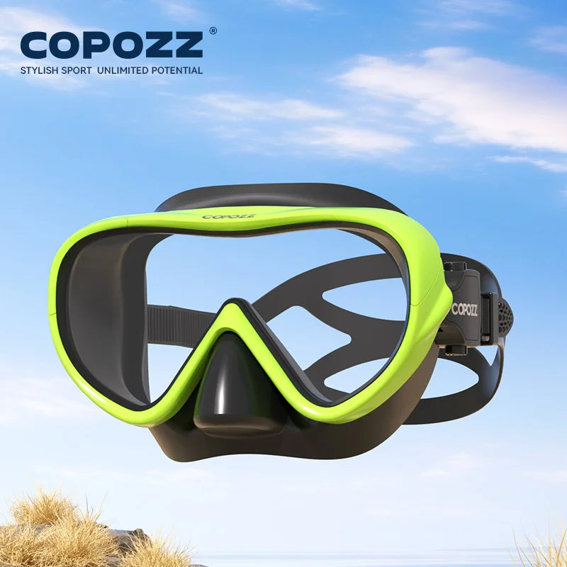 COPOZZ Professional  Diving Mask Full Vision Mask Underwater Snorkel Mask Set Swimming Snorkel HD Anti Fog Diving Equipment