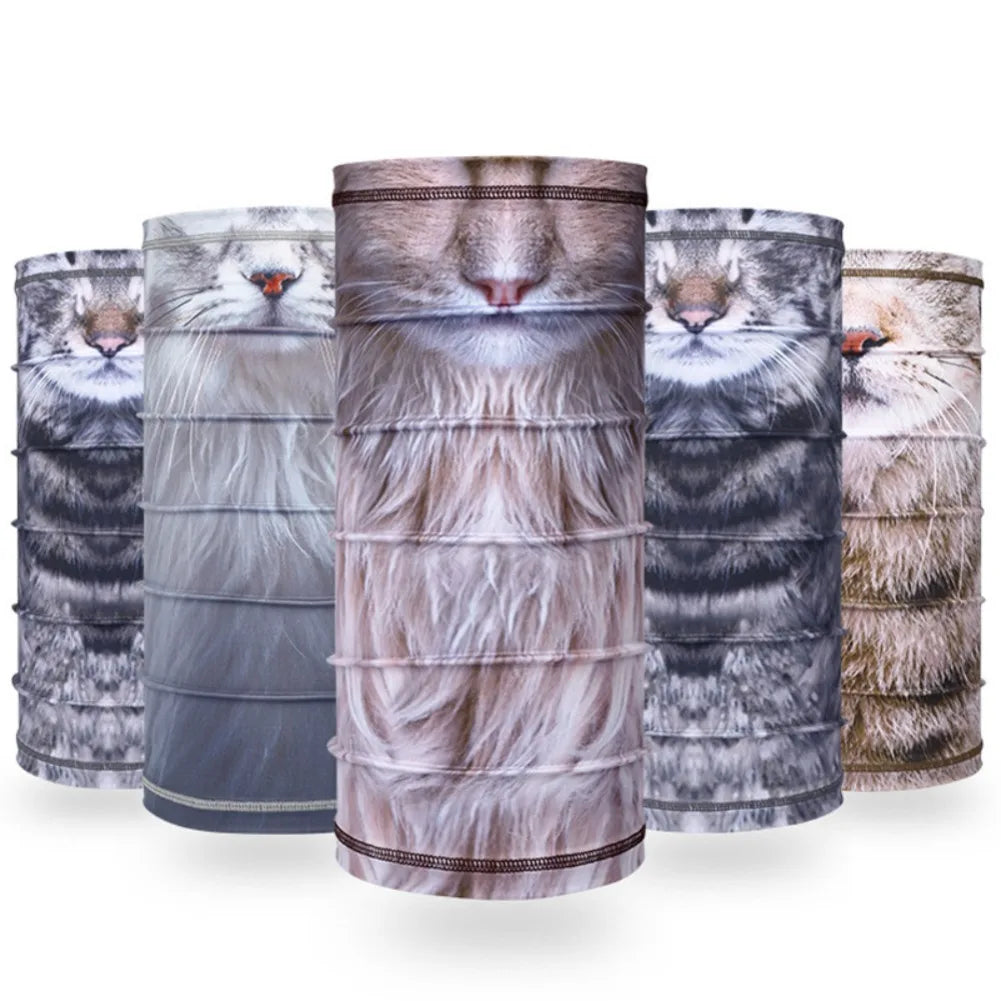 3D Animal Neck Gaiter UV Protection Half Face Mask for Skiing Cycling Motorcycling Scarf Sunscreen Bandana for Men Women