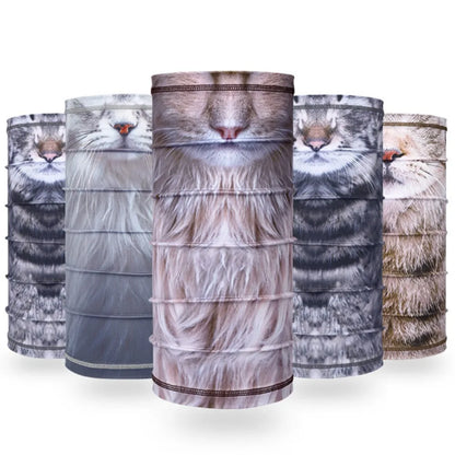 3D Animal Neck Gaiter UV Protection Half Face Mask for Skiing Cycling Motorcycling Scarf Sunscreen Bandana for Men Women