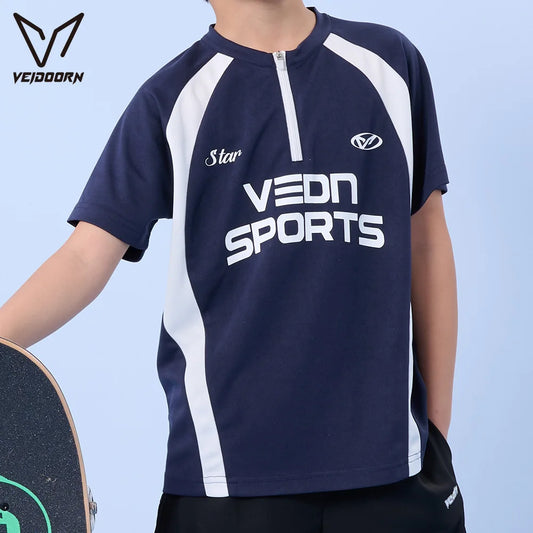 Kids Quick Dry Shirts Short Sleeve Boys Girls Breathable Athletic Running Tops Children Summer Sports Wear Moisture Wicking Tee